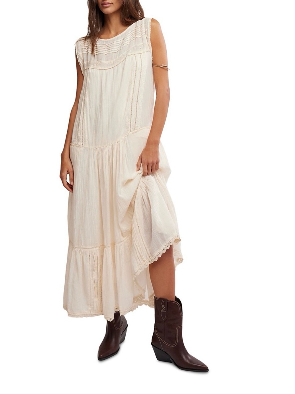 Free People Meadows Edge Pin-tuck Maxi Dress